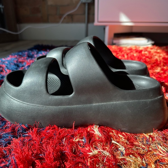 Black Cloud Platform Foam Slide Sandals - Picture 7 of 9